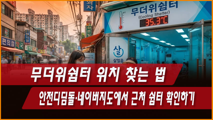 무더위쉼터 위치 찾는 법 안전디딤돌 네이버지도 카카오맵 티맵