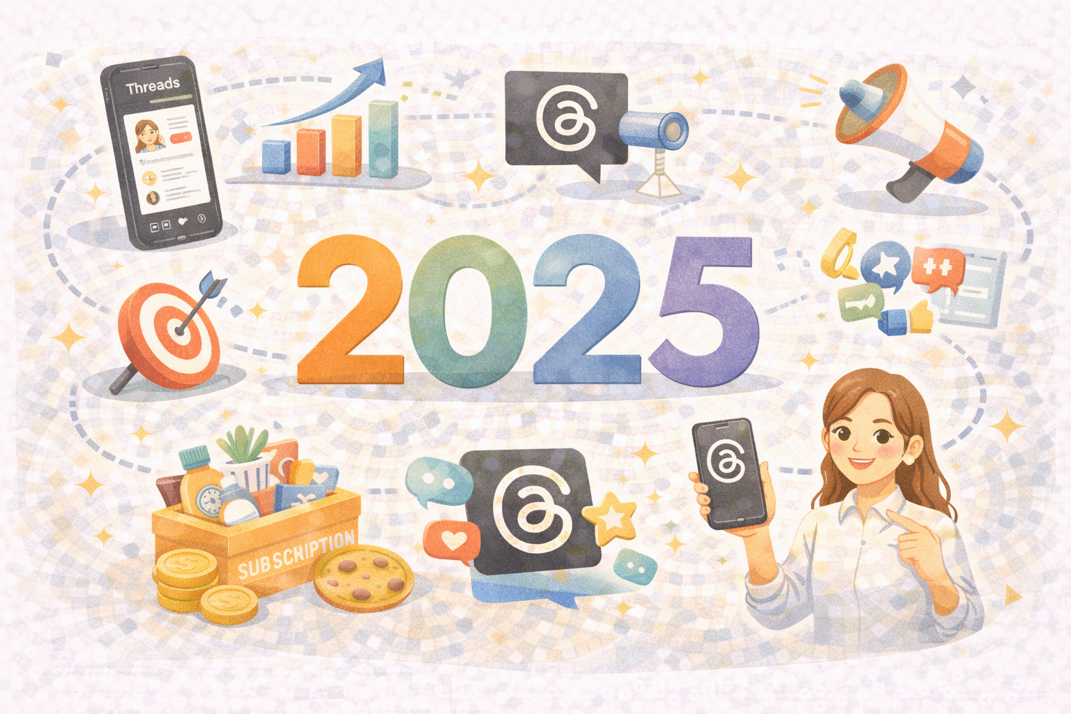 2025 스레드 마케팅 전략을 상징하는 아이콘