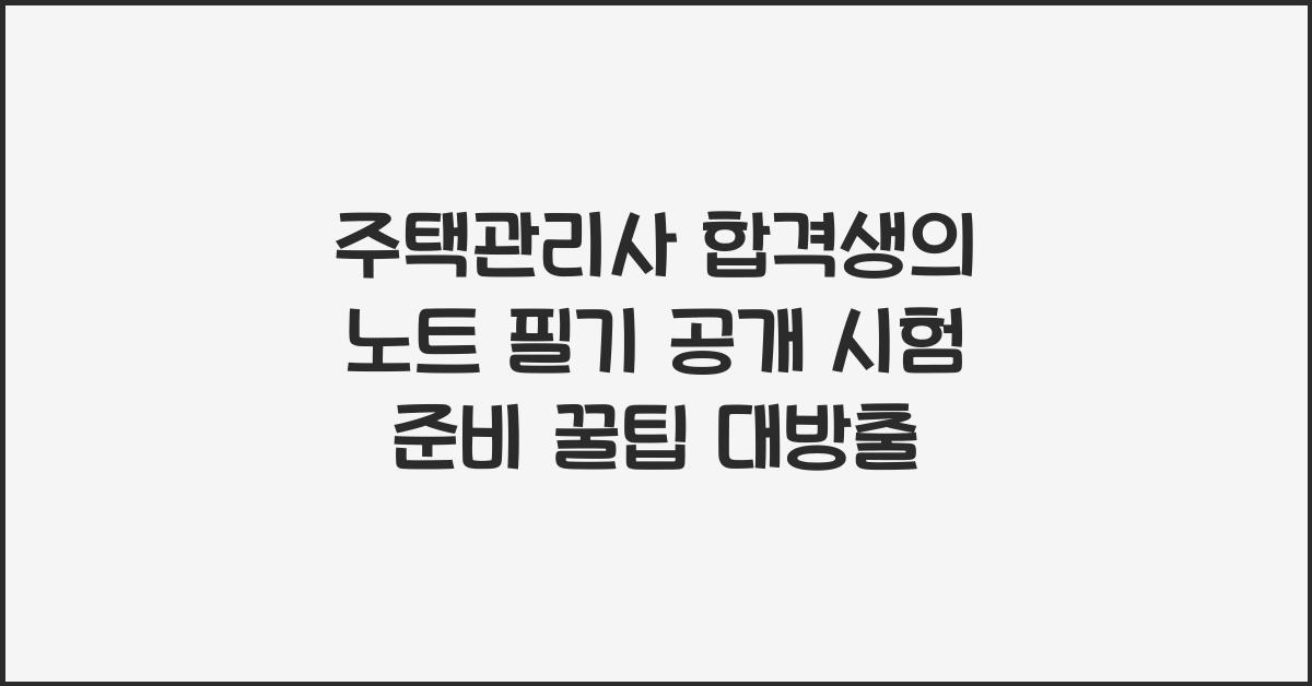 주택관리사 합격생의 노트 필기 공개