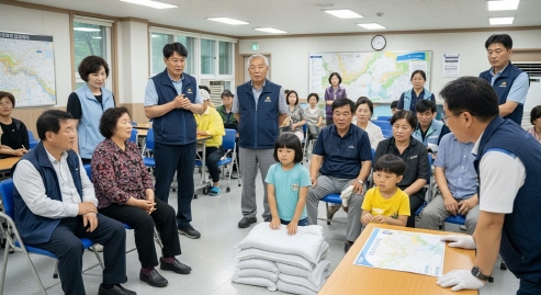 침수 방재교육 참여하는 시민들의 모습