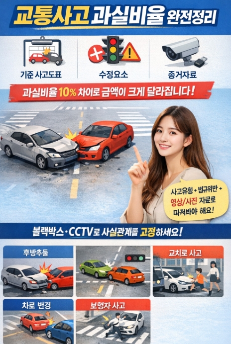 교통사고 과실비율 - 완벽 정리(놓치면 후회!)