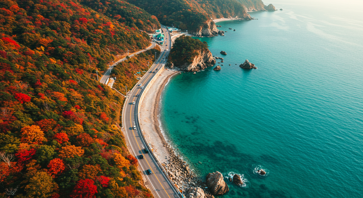 남해 물미해안도로 바닷가 풍경