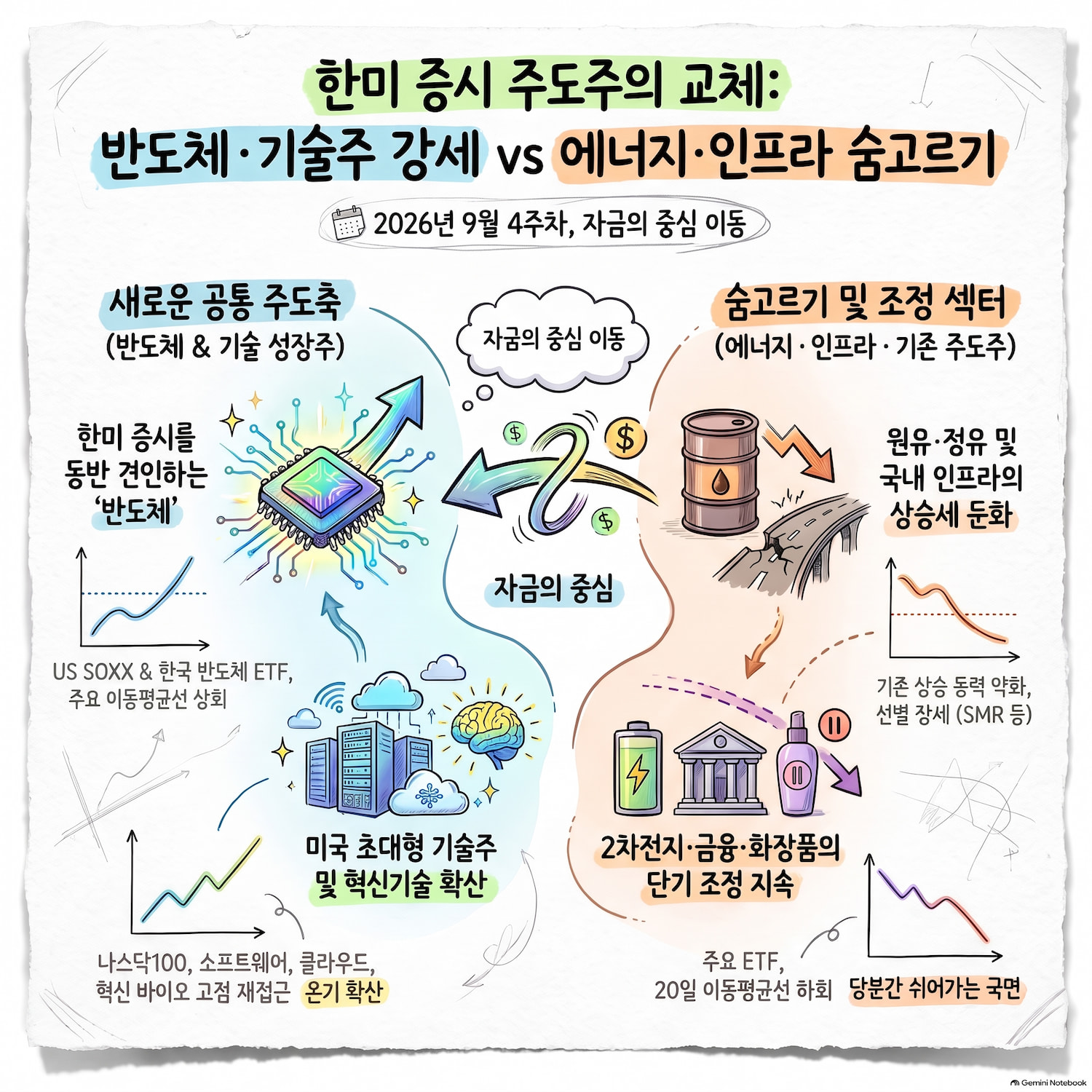 [ 반도체는 한미 동반 강화, 에너지&middot;국내 인프라는 숨 고르기｜2026년 9월 4주차 ]