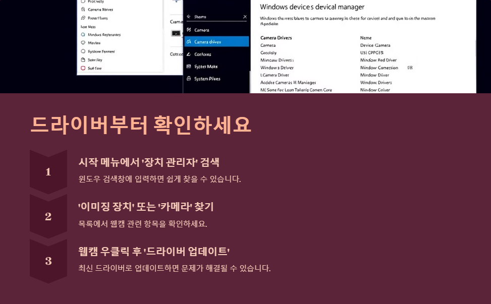 윈도우11에서 웹캠이 작동하지 않을 때 해결 방법