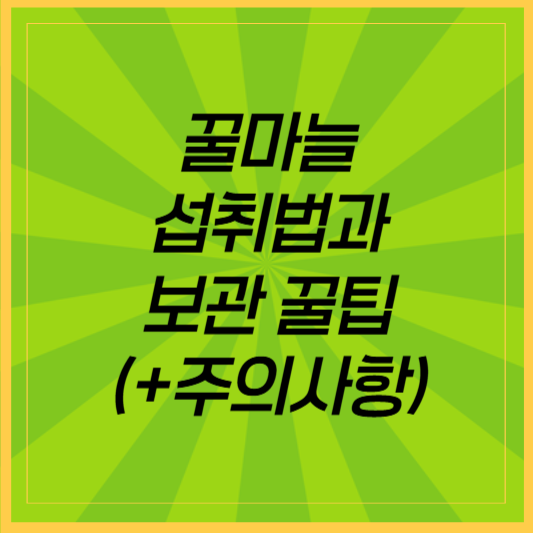 꿀마늘 먹는 방법과 보관법