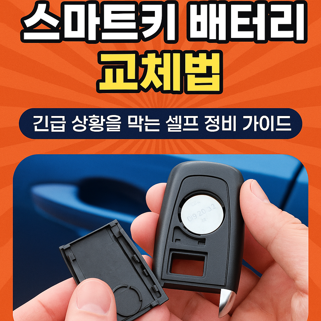 자동차 스마트키 배터리 교체하는 사람