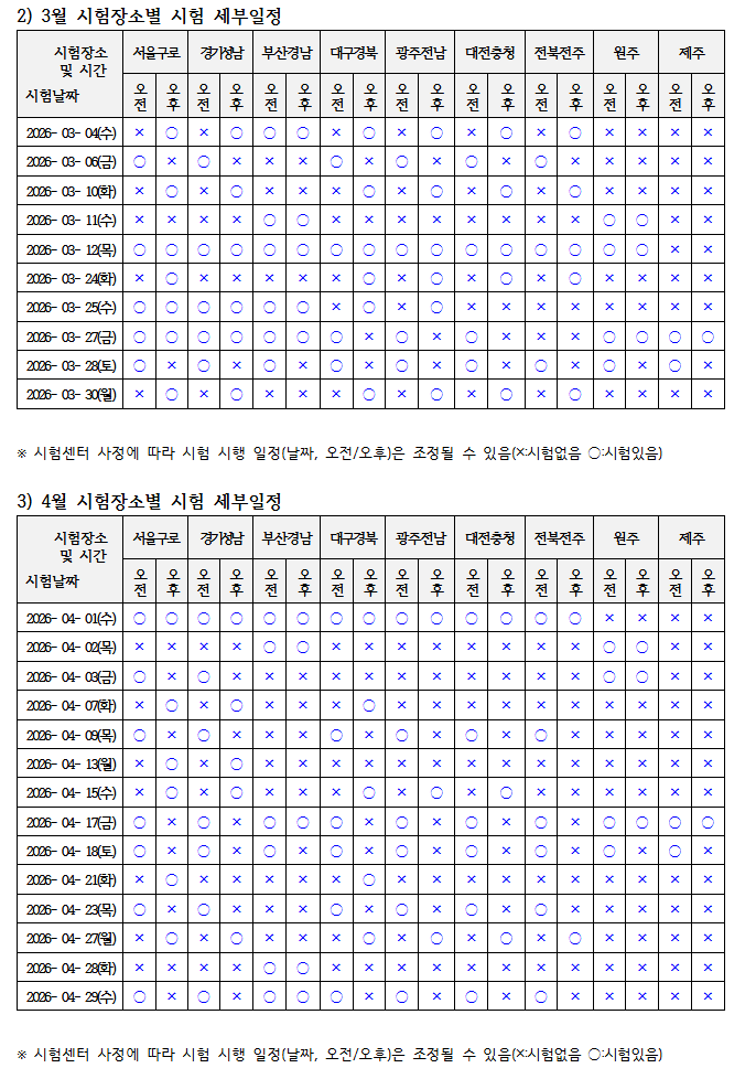 요양보호사 시험일정 (국시원)