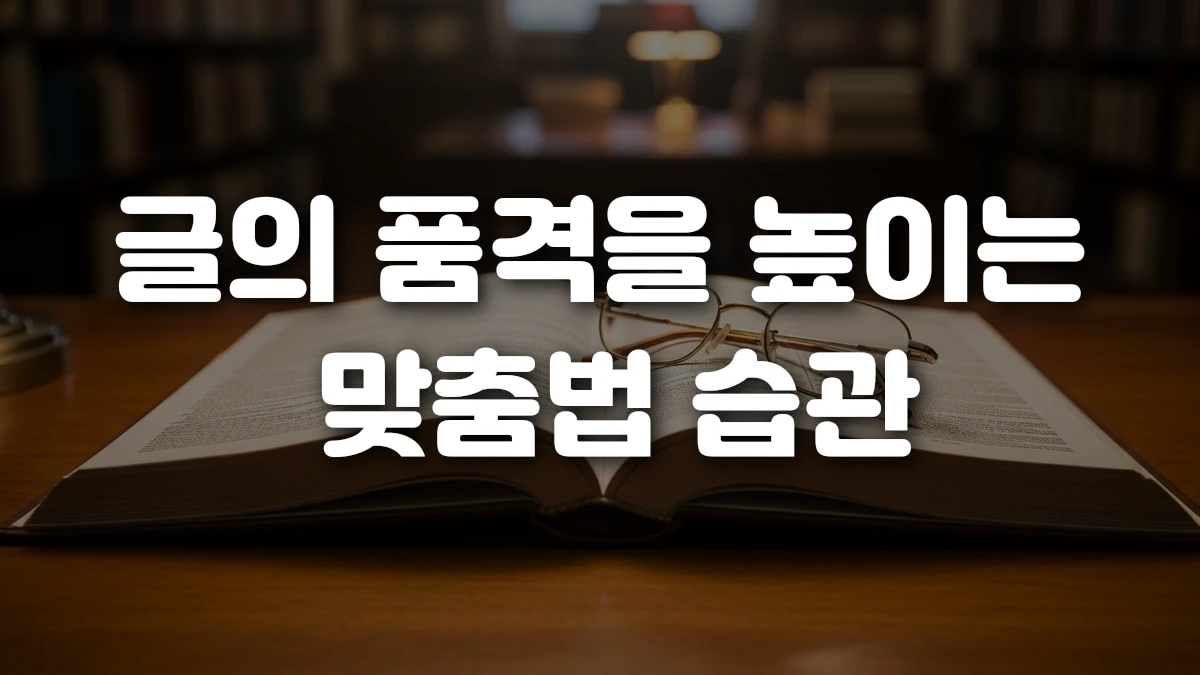 글의 품격을 높이는 맞춤법 습관