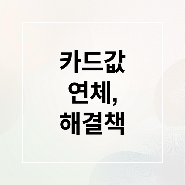 카드값 연체, 시급 대처법