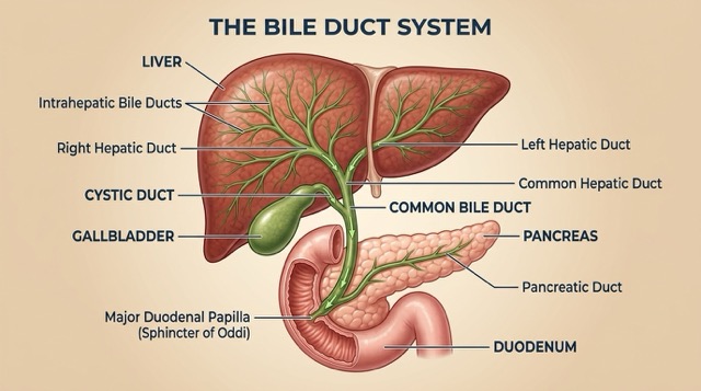 담도암 담관 구조 간내 간외 담관 설명 이미지