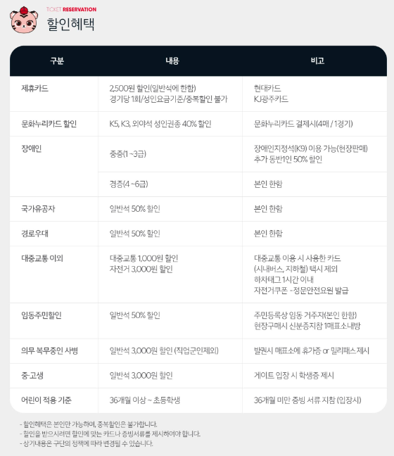 KIA 타이거즈 티켓 할인방법