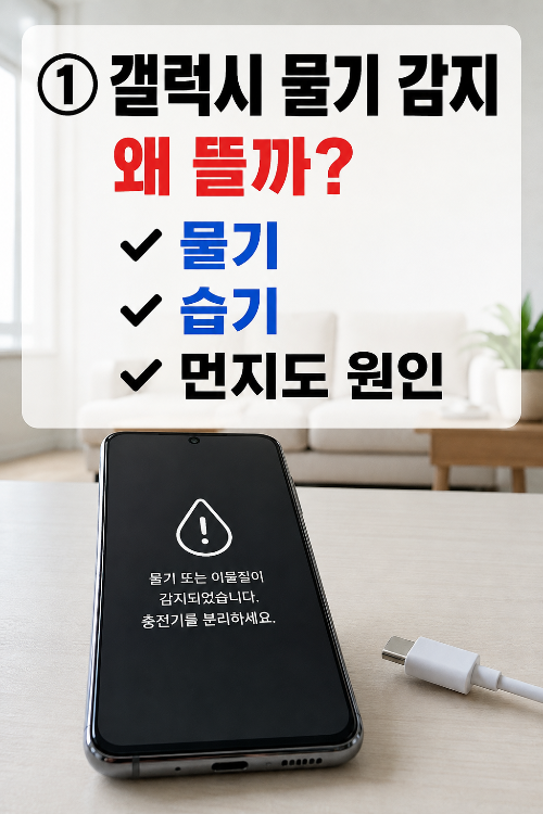 갤럭시 물기 감지 알림이 뜨는 이유