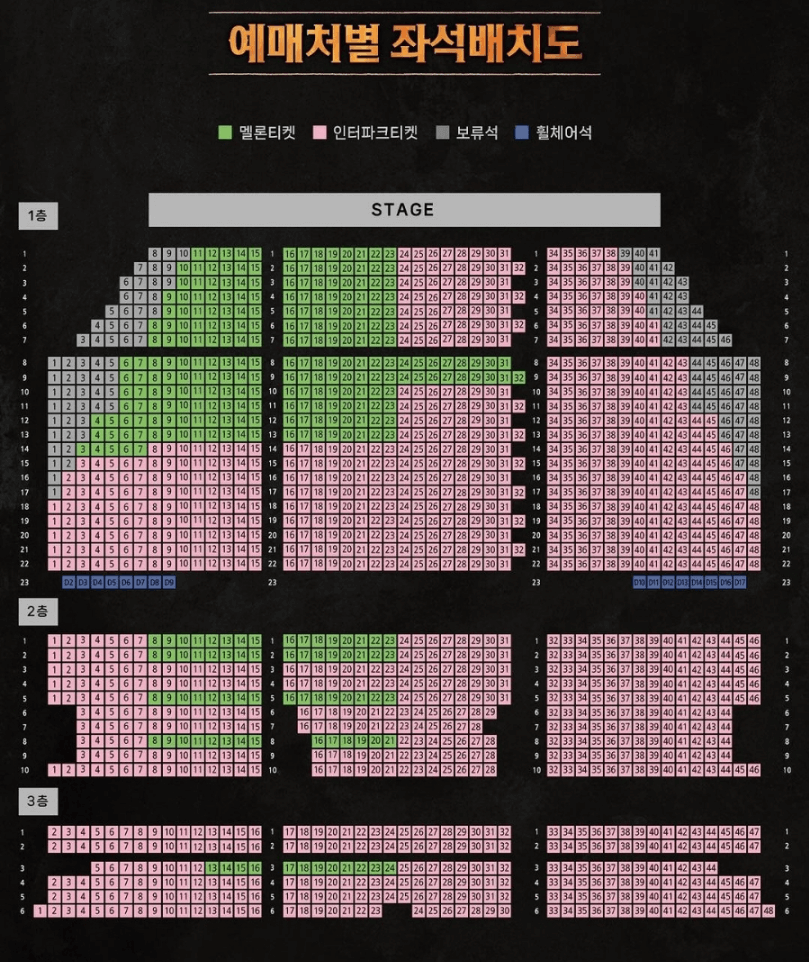 에매처별 좌석배치도