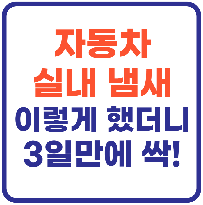자동차 실내 냄새 제거 방법 10가지