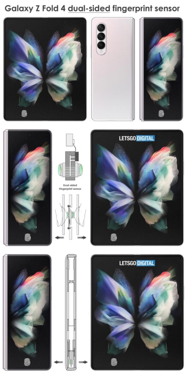 갤럭시Z폴드4 양면 디스플레이 지문인식 기술