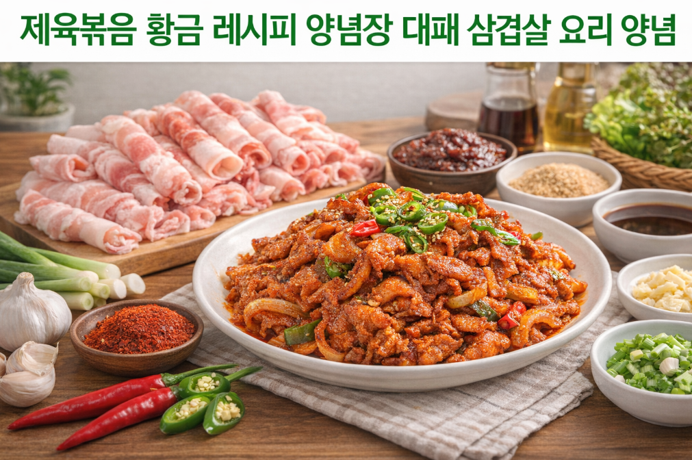 제육볶음 황금레시피, 대패삼겹살 양념장 3분 완성법