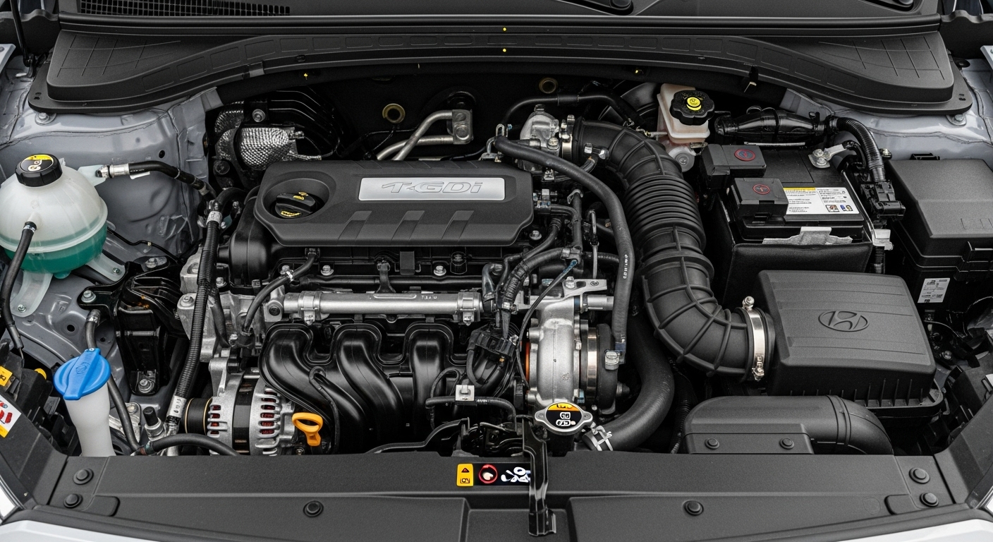 2025 현대 더 뉴 캐스퍼가 도심 도로에 세련되게 주차된 모습, 경형 SUV의 역동적인 디자인을 강조하며 시선을 사로잡는다.