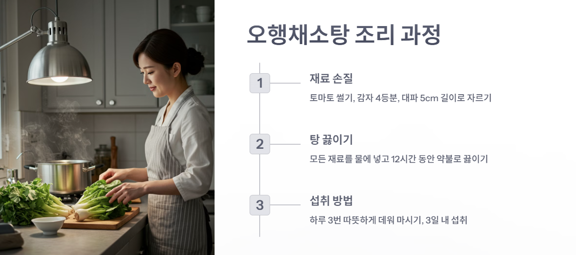 오행채소탕 조리 과정