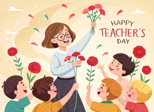 선생님-학생들-카페이션