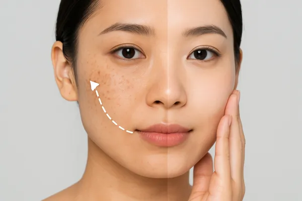 기미 제거 전후 피부 비교