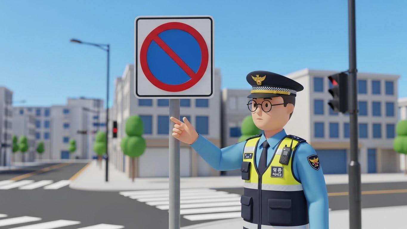 노면 표시(황색 실선)와 주민신고제