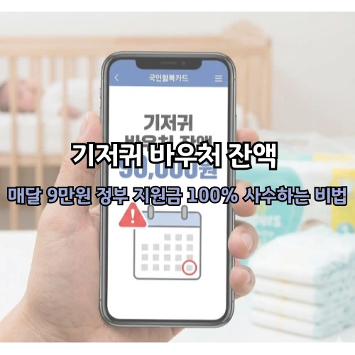 기저귀 바우처 잔액 ❘ 소멸 전 1분 확인법: 매달 9만원 정부 지원금 100% 사수하는 비결