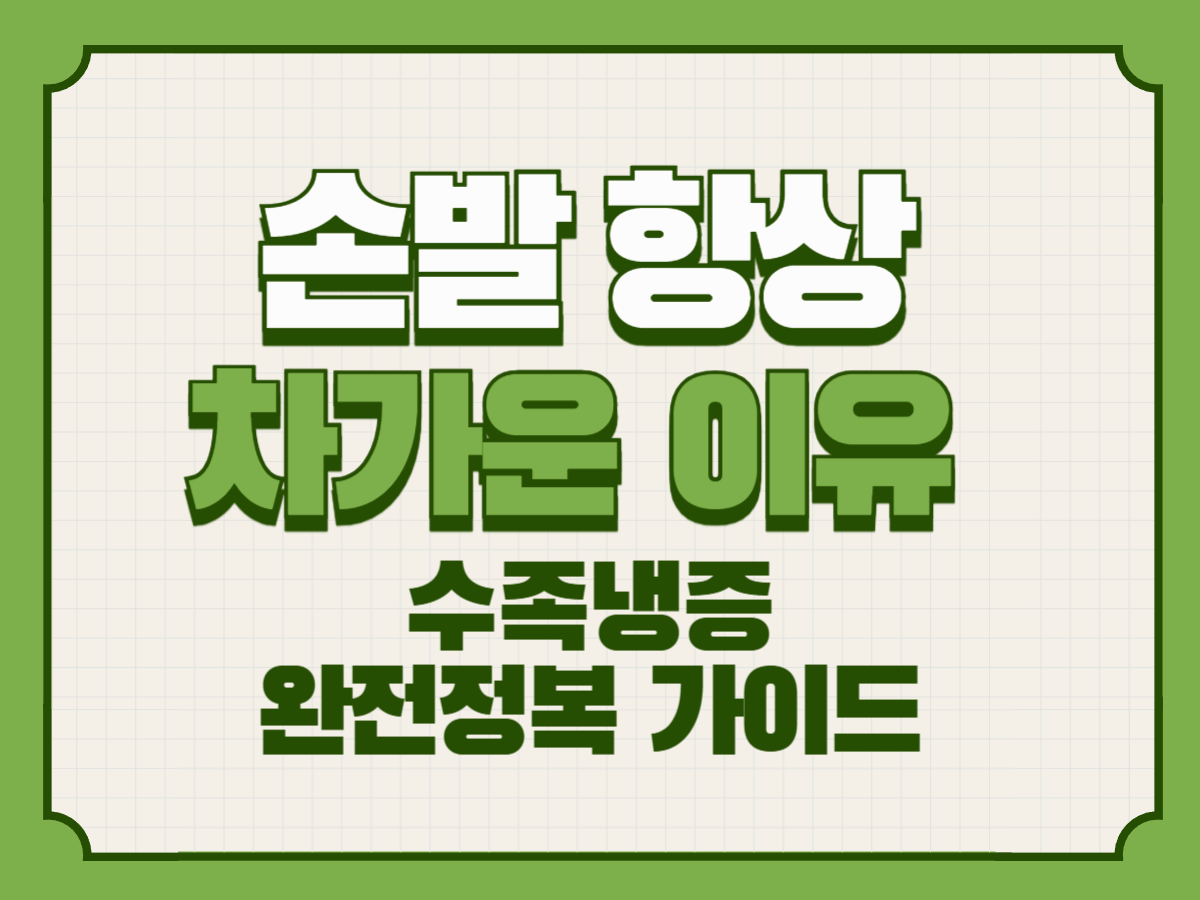 “손발 항상 차가운 이유|수족냉증 완전정복 가이드