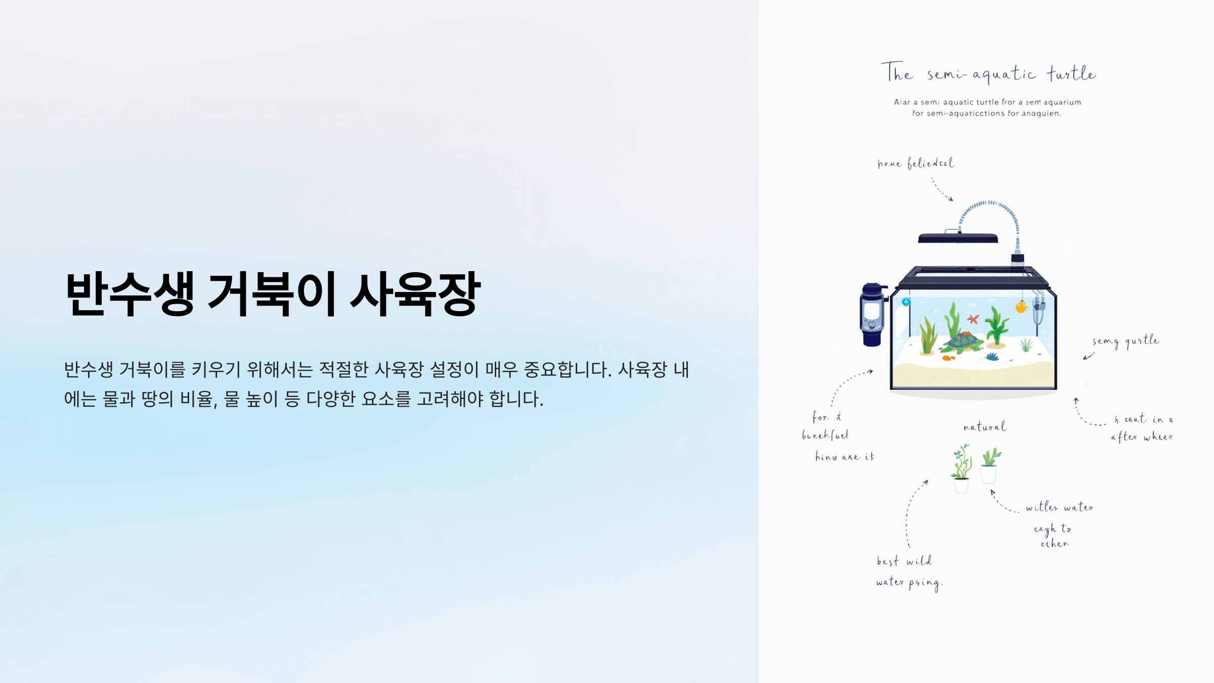 반수생 거북이 사진입니다.