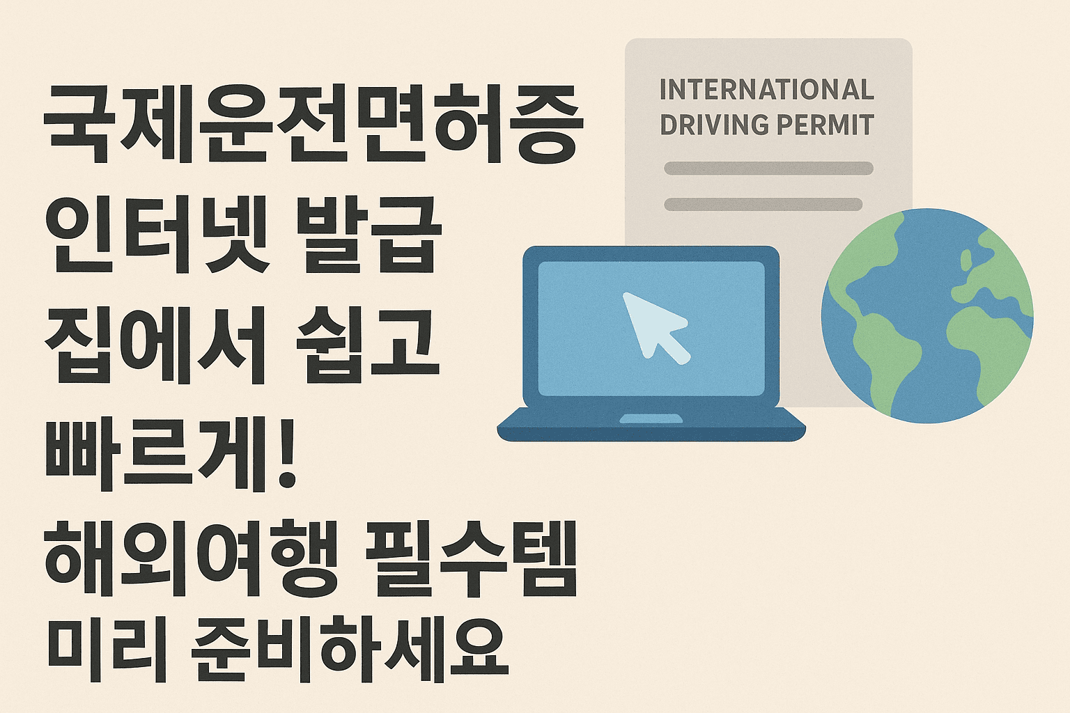 국제운전면허증 인터넷 발급, 집에서 쉽고 빠르게! 해외여행 필수템 미리 준비하세요!