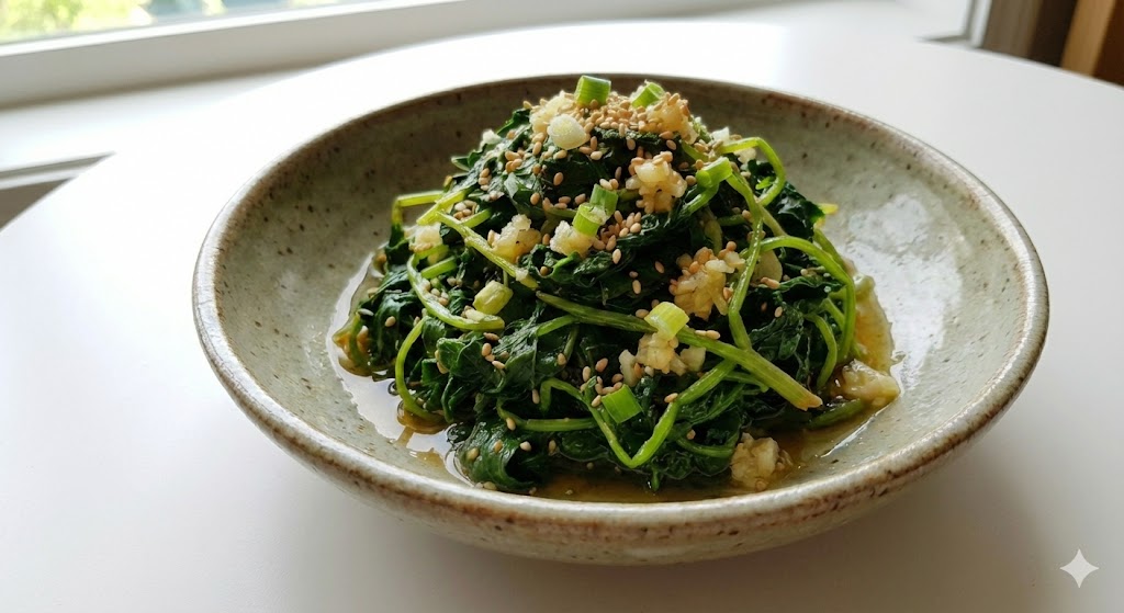 기름의 불포화지방산이 비름 속 베타카로틴 흡수율을 7배 높여 세포 노화를 막고 면역력을 폭발시키는 강력한 항산화 비름나물