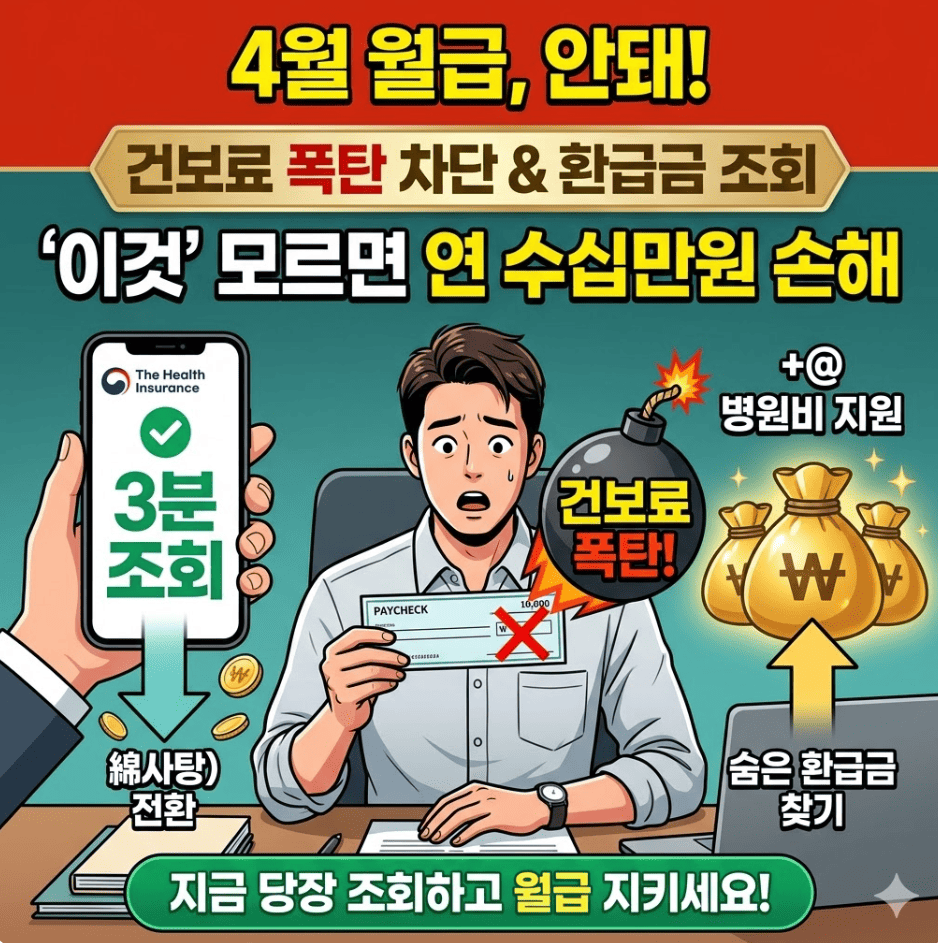 2026년 4월 월급, '건보료 폭탄' 피하는 3분 조회 방법 (+숨은 환급금 찾기)
