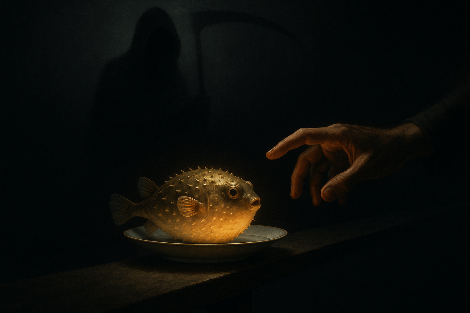 복어 섭취의 위험성을 경고하는 일러스트