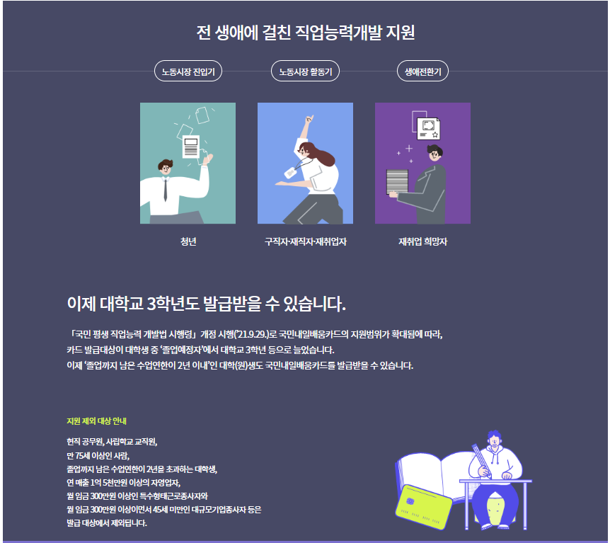 국민내일배움 카드 지원대상