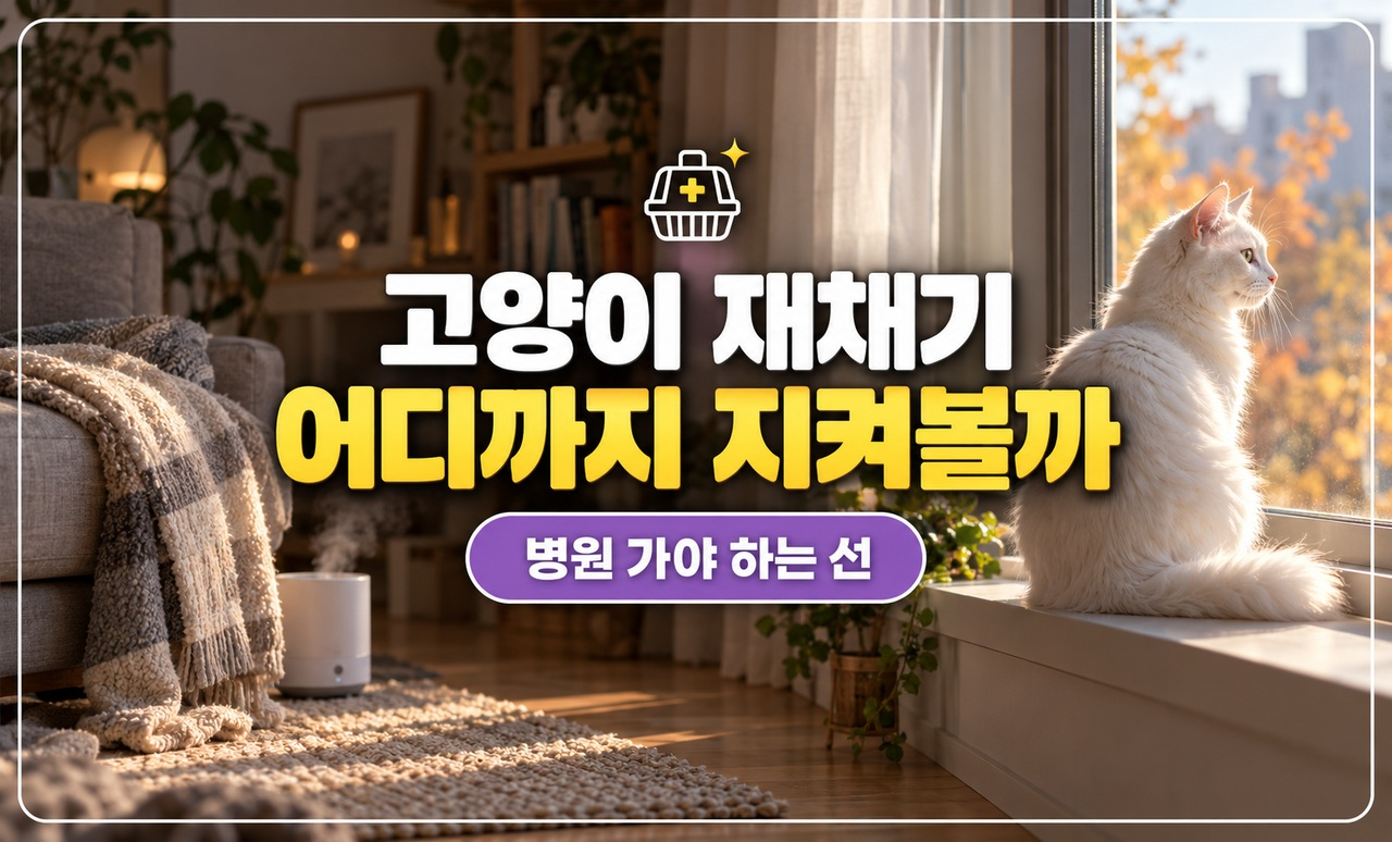 환절기 창가에 앉은 고양이를 지켜보는 자리