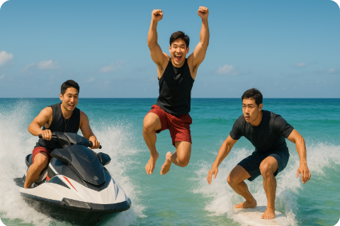 남자들의 해양액티비티 사진