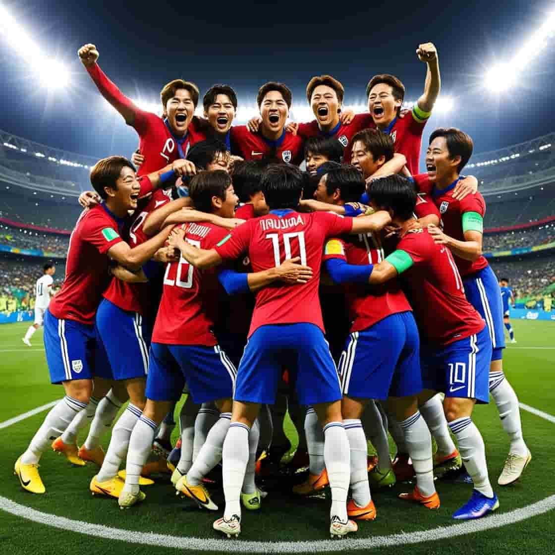 포효하는 대한민국 축구 대표팀