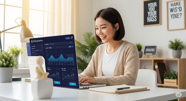 SEO 플러그인을 활용하여 블로그를 최적화하는 모습.