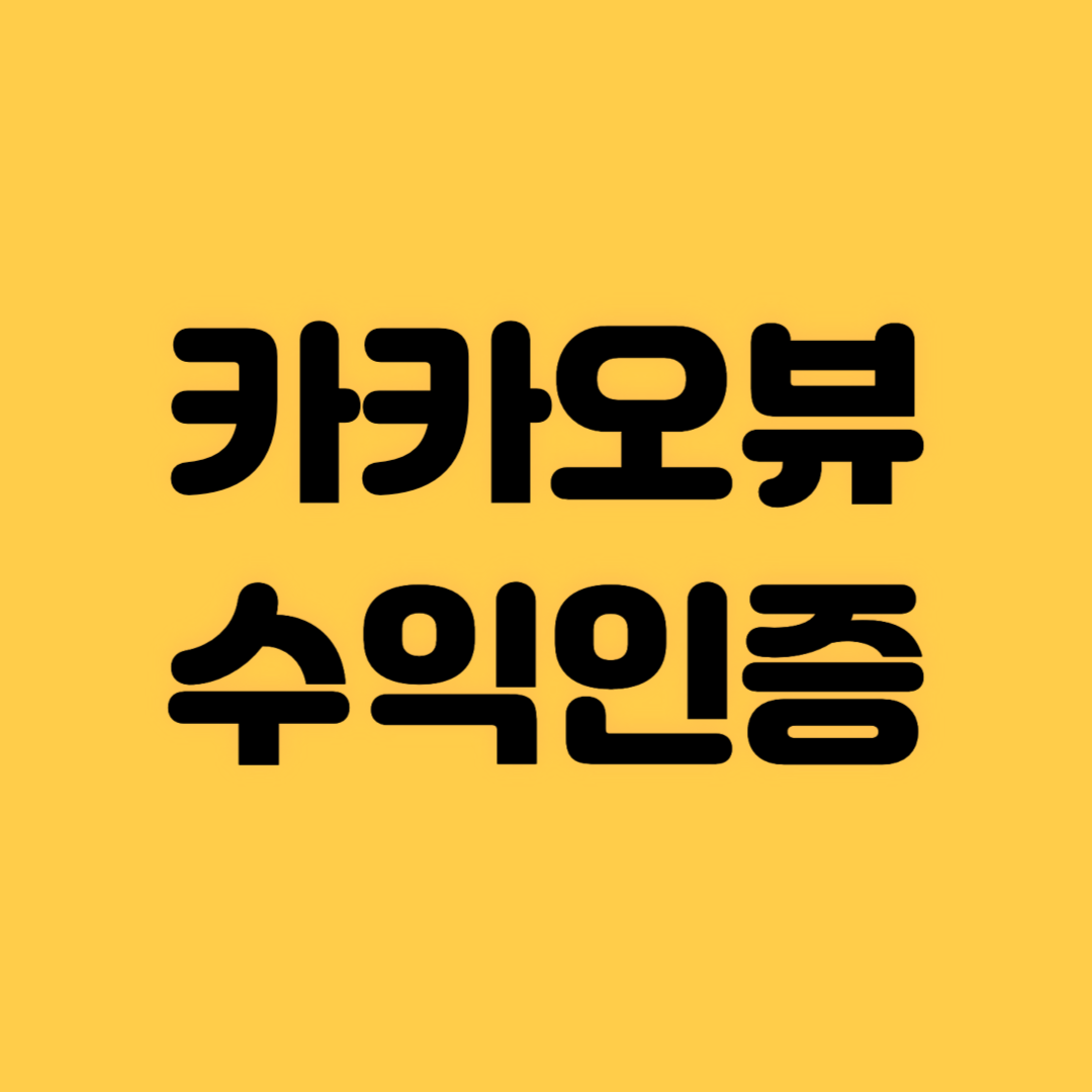 카카오뷰 수익인증