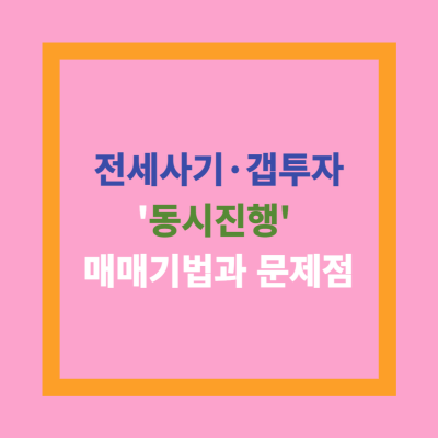 전세사기-갭투자-동시진행-매매기법-문제점