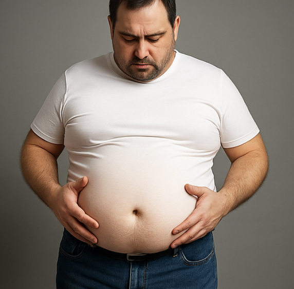 남성 갱년기 복부비만 경고 사진