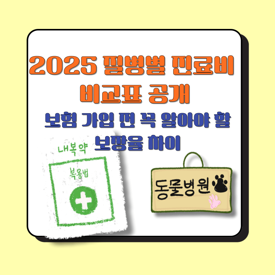 2025 질병별 진료비 비교표 공개│보험 가입 전 꼭 알아야 할 보장율 차이