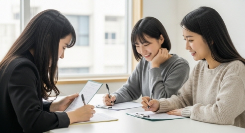 청년이 자기소개서를 작성하며 혜택 정보를 함께 확인