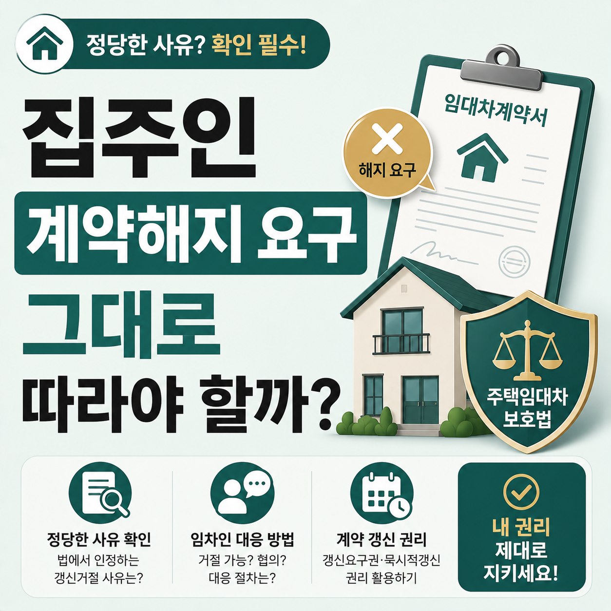 집주인 계약해지 요구 임차인 대응 안내 이미지