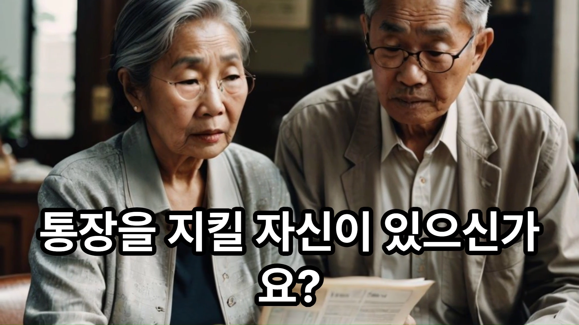 노후에 통장을 지킬 자신이 있으신가요