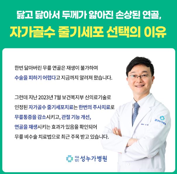 무릎줄기세포주사 병원추천 전국단위(서울,남양주,인천,용인,대전,청주,대구,부산)