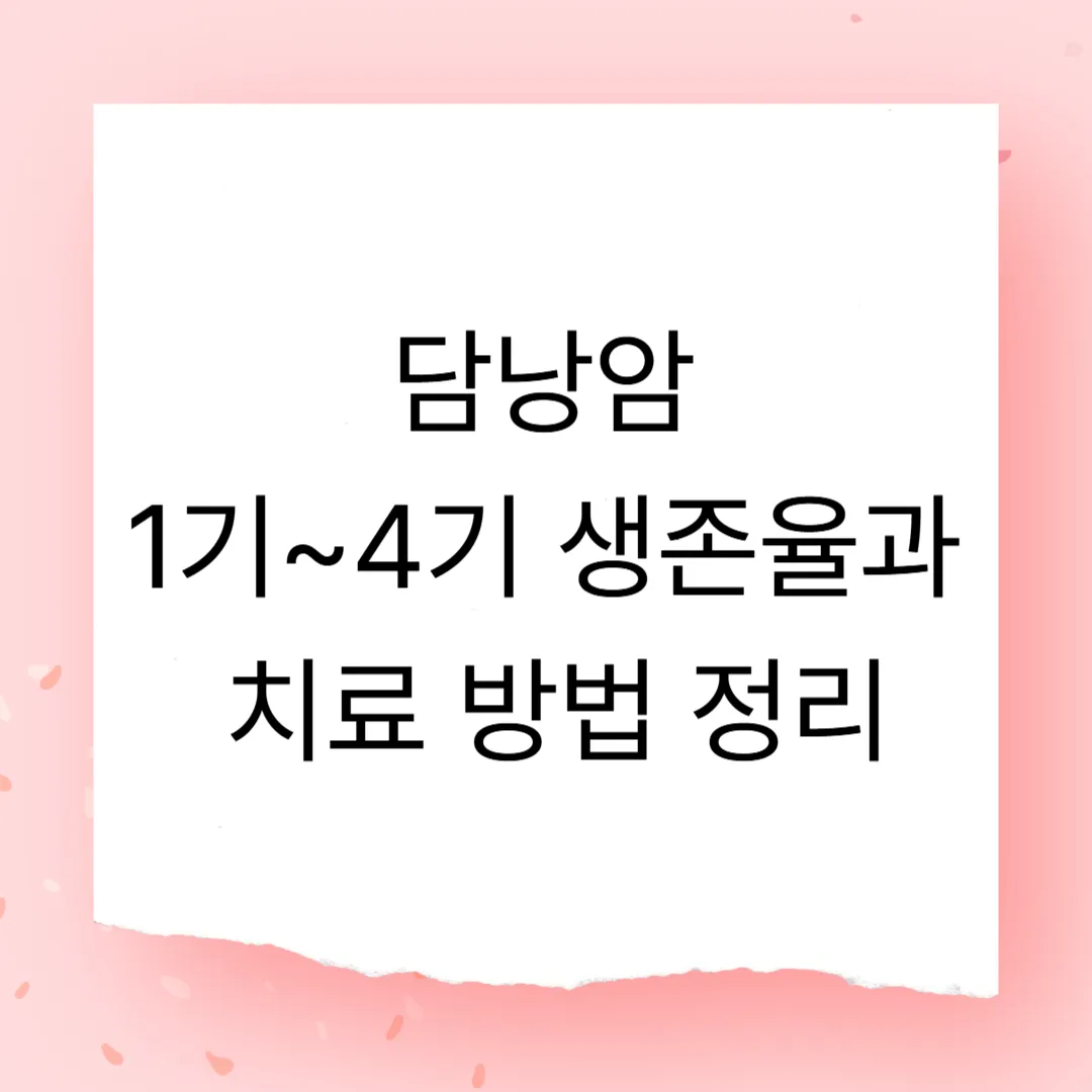 담낭암 1기~4기 생존율과 치료 방법 정리
