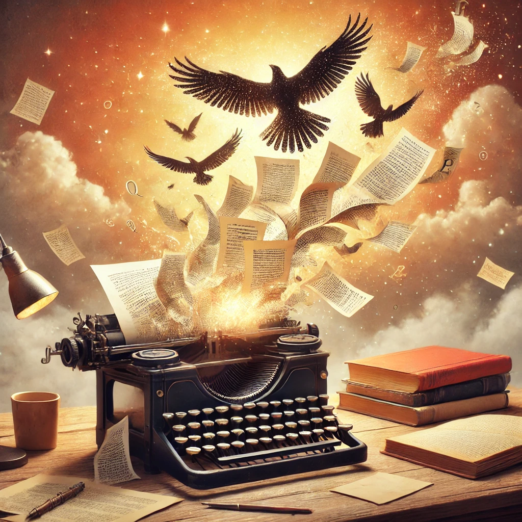 스티븐 킹의 글쓰기 비밀, 유혹하는 글쓰기 책 표지와 창작의 마법을 상징하는 이미지