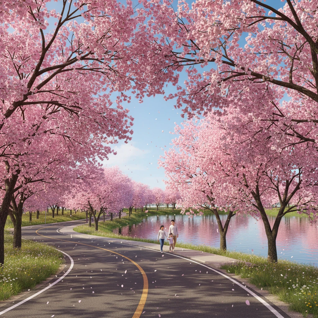 장수군 벚꽃 개화 시기 예측 의암공원..