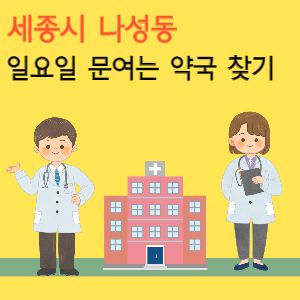 세종시 나성동 일요일 문여는 약국 찾기
