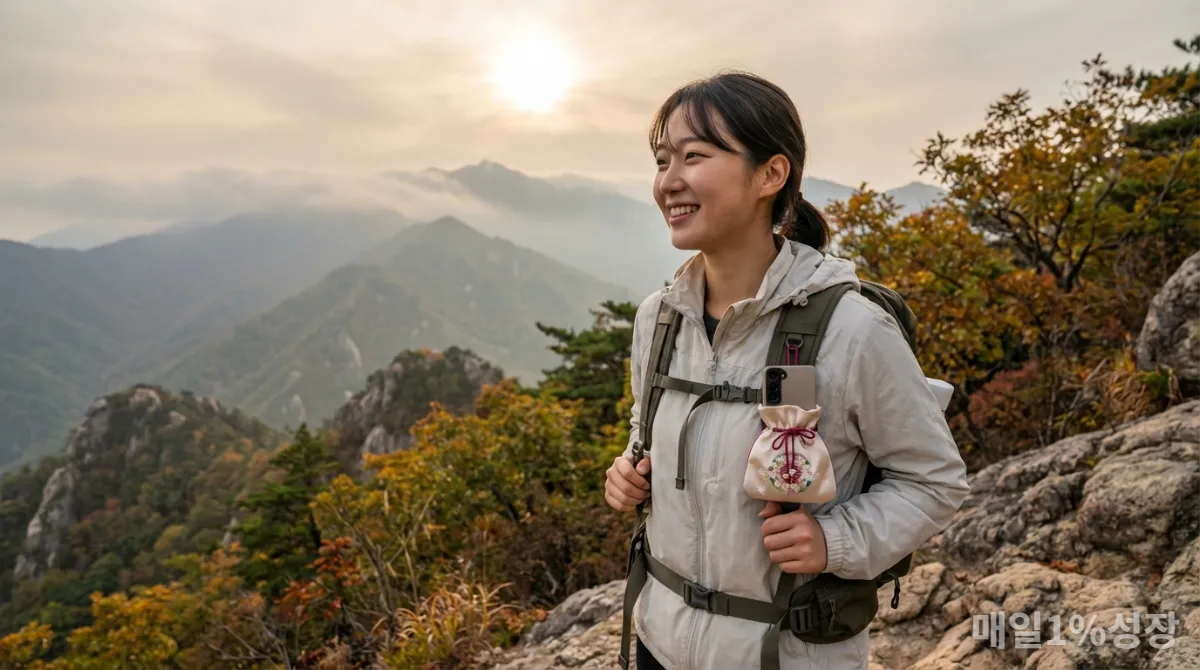 디지털 디톡스를 위해 자연을 즐기는 사람